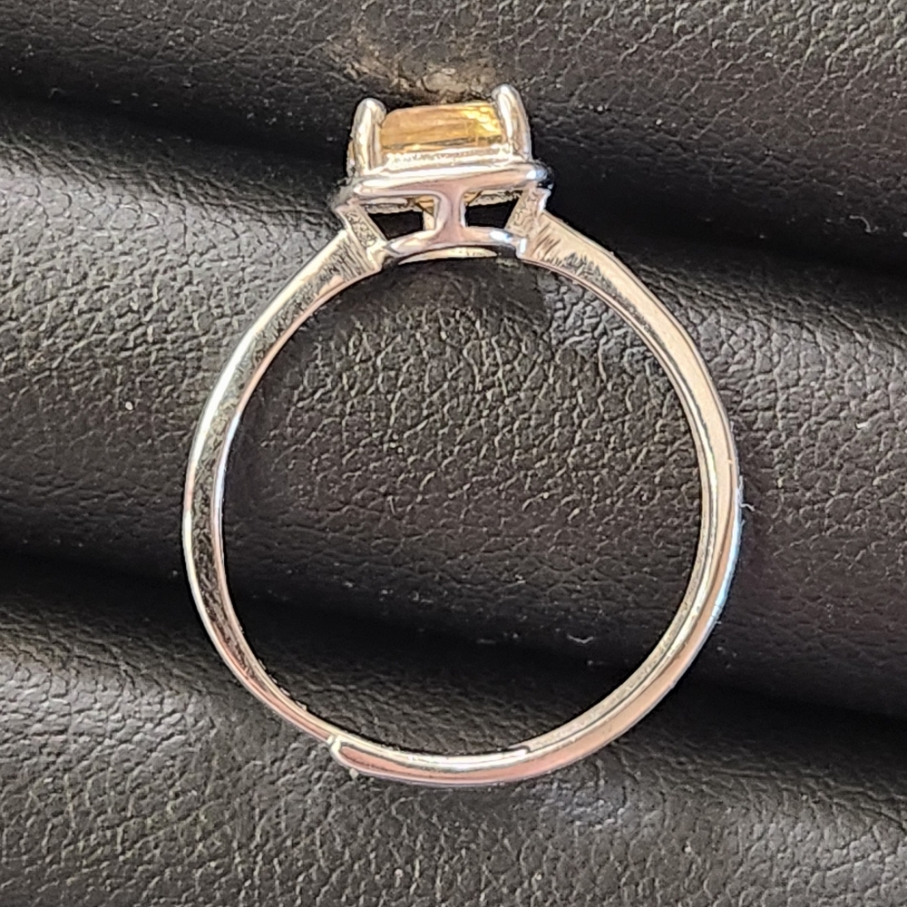 Natural Citrine 925 Sterling Silver Adjustable Ring - Picture 4 of 7